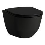 Laufen Pro Fali WC, Perem Nélküli, Mélyöblítésű Matt Fekete (H820966) WC-Ülőke Nélkül