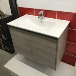 Bannio Sansa 80-as fürdőszobabútor fali- nyíló ajtós- sandy grey színben (125796)