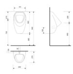 Cersanit Apollo A101 Felső Vízbekötésű Alsó Kifolyású Vizelde (K11-0025) - Image 3