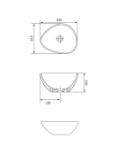 Moduo 45 CM Pultra Tehető Asszimmetrikus Ovális Alakú Anthracite Mosdó (K116-105) - Image 4