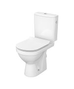 Cersanit Zip "Nyitott Peremes" Monoblokkos WC Mélyöblítésű, Hátsós Kifolyású, Tartály Vízbevezetés Oldalt + Vékonyított Lecsapódásgátlós, Durolplast, Antibakteriális, Könnyen Levehető WC-Ükőke (K121-011)