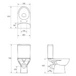 Cersanit Parva Peremes Monoblokkos Hátsós Kifolyású WC Szett, Mélyöblítésű, WC-Tetővel (K27-001) - Image 3