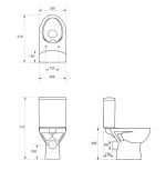Cersanit Parva Perem Nélküli Monoblokkos Hátsós Kifolyású WC Szett, Mélyöblítésű, WC Ülőke Nélkül (K27-062) - Image 3