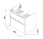 Jika Cubito Pure alsószekrény mosdóval  62,5x54x41,8  cm - matt fekete színben (h40b2324023532) - Image 2