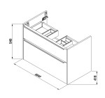 Jika Pure alsószekrény+mosdó, 82,5x54x41,8 cm-es, fényes fehér színben (h40b2344025002) - Image 4