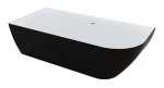 M-acryl Lily Sarokba tolható szabadon álló műmárvány kád, Balos 175x82cm - Fekete (12601)