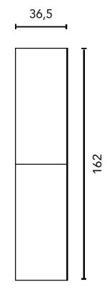 Royo Mio Compact függesztett magasszekrény 2 ajtós jobbos,  - matt fehér (126426) - Image 2