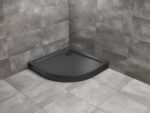 Radaway Doros Stone A 80x80 cm íves, akril zuhanytálca, előlappal , ajándék szifonnal,  - Fekete (SDRA8080-05-54S)