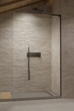 Radaway Modo SL II Walk-In Zuhanyfal Átlátszó Üveggel Jobbos, Matt Fekete színű profillal,  - 75x200 cm  (10319075-54-01R)