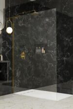 Radaway Modo SL II Walk-In Zuhanyfal Átlátszó Üveggel Balos, Arany színű profillal,  - 70 (10319074-09-01L)