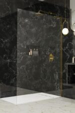 Radaway Modo SL II Walk-In Zuhanyfal Átlátszó Üveggel Jobbos, Arany színű profillal,  - 65 (10319065-09-01R)