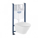 Grohe RAPID SL PROJEKT WC-TARTÁLY,KRÓM NYOMÓLAPPAL ÉS RÖGZÍTŐ IDOMMAL , ROCA FALI-WC-VEL
