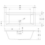 Riho Rethink Cubic akril kád Pop-up le-és túlfolyóval - 160x70 cm  (B104001005) - Image 4