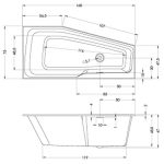 Riho Rethink Space akril kád Pop-up le-és túlfolyóval - Balos, 160x75 cm (B112001005) - Image 8