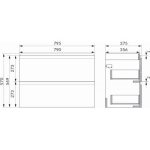 Cersanit Moduo slim 80 x 38 cm szekrény mosdó nélkül- anthracite (s590-089) - Image 2