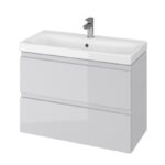 Cersanit Moduo Slim 80x38 cm fényes szürke alsószekrény mosdóval – kiárusítás