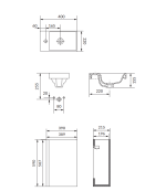 Cersanit szekrény Moduo 40 x 22 cm mosdóval - anthracite - lapraszerelt (s801-467-dsm) - Image 2