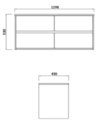 Cersanit Crea 120 x 45 cm alsószekrény mosdótálhoz- fehér (s931-002) - Image 2