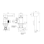 Aqualine Fali Bidé Csaptelep Zuhanyszettel (SK302) - Image 2