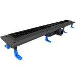 Styron egyenes műanyag folyóka fekete szinterezett Medium ráccsal 700mm(L1)