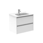 Bannio Sansa 70-as fürdőszobabútor fali- fényes fehér színben- Kyra mosdóval (71928-k)