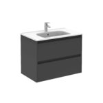 Bannio Sansa 80-as fürdőszobabútor fali- antracite glossy színben Kyra 80-as mosdóval (71932-k)