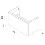 Jika Cubito Pure alsószekrény 84x46,5 cm 1 fiókkal - fényes fehér színben - Image 2