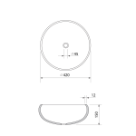 Sapho Gaviota Gravírozott Üvegmosdó, 42cm, Fekete (TY306) - Image 4