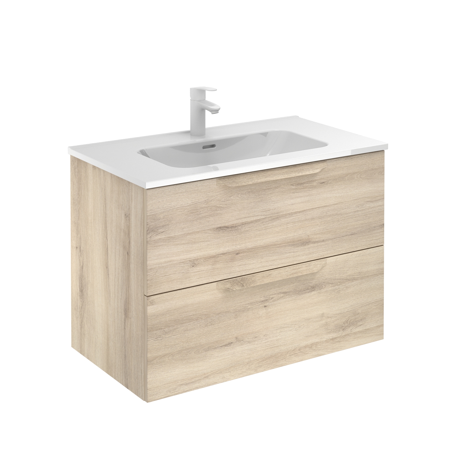 Urban_80 2C_BeigeNature Bannio urban 80-as fürdőszobabútor szett- fali- nature beige színben- Enzo mosdóval (73204-e) - Image 1