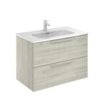 Bannio urban 80-as fürdőszobabútor szett- fali- nature white színben- Enzo mosdóval (73207-e)