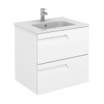 royo Bannio Vitale 60-as fürdőszobabútor szett fali- Kyra 60 cm mosdóval -fényes fehér színben (72960-k)