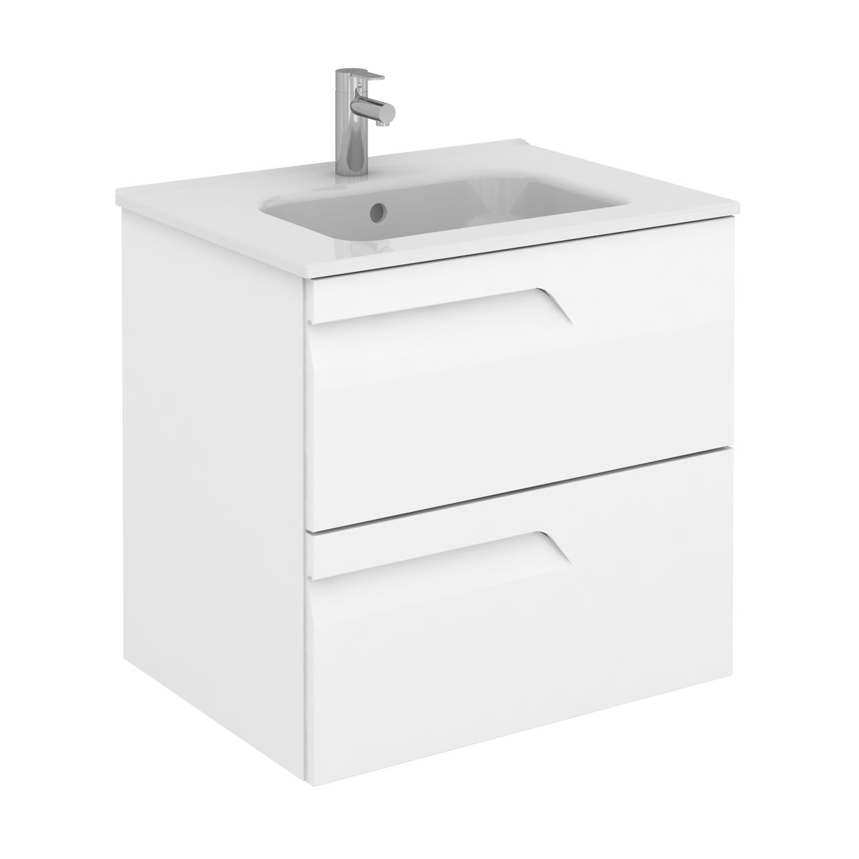 Vitale 60 2C Blanco Slim royo Bannio Vitale 60-as fürdőszobabútor szett fali- Kyra 60 cm mosdóval -fényes fehér színben (72960-k) - Image 1