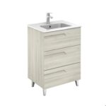 Bannio Vitale 60-as fürdőszobabútor szett lábbal- Kyra 60 cm mosdóval -nature white színben (72989-k)