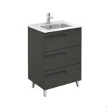 Bannio Vitale 60-as fürdőszobabútor szett lábbal- Kyra 60 cm mosdóval -nature grey színben (72988-k)