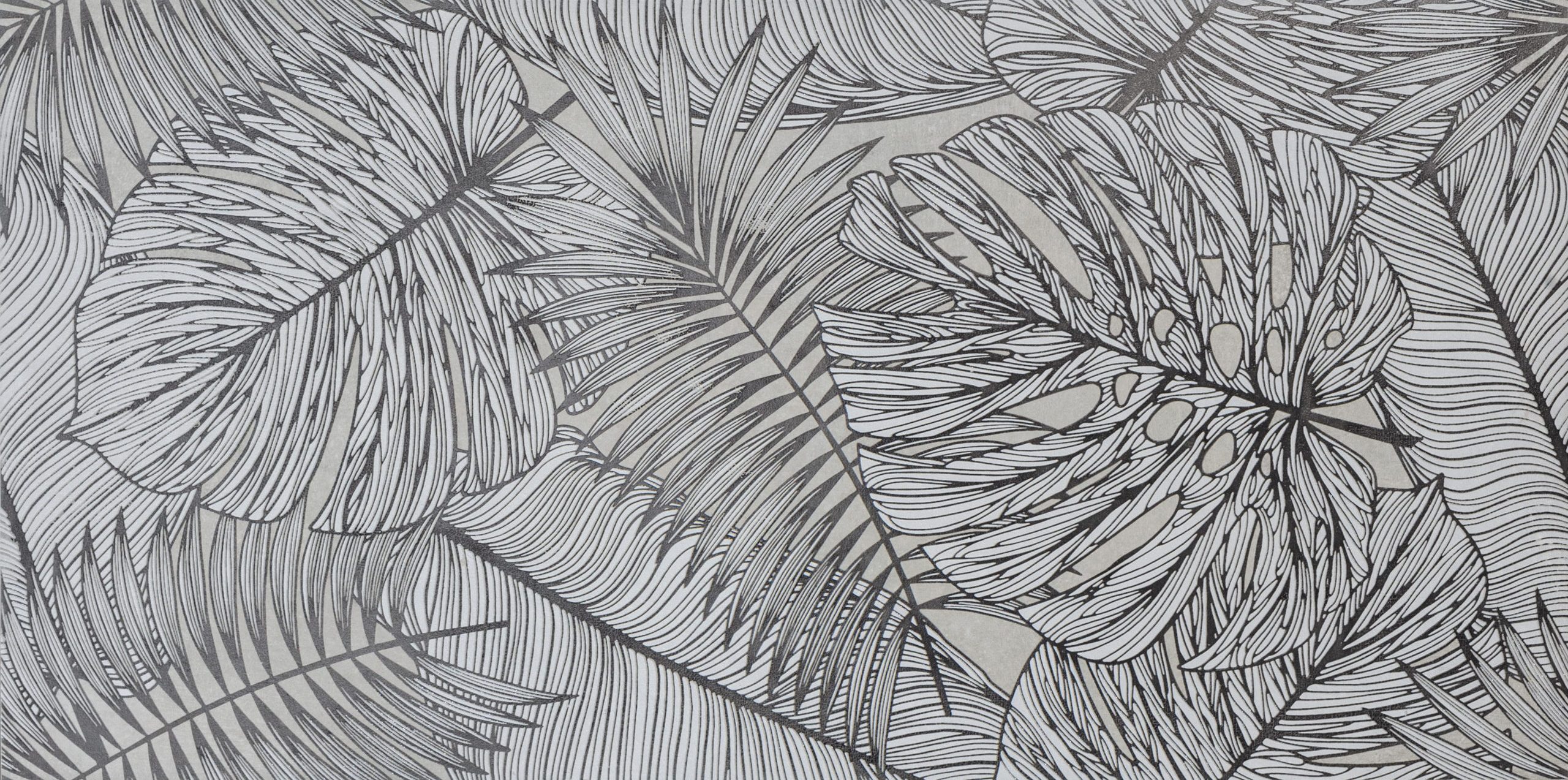 Minimalist white and gray bathroom with vertical and succulent g Cir Showall W02 Myfair Grey 60X120 cm Dekor csempe (1070215) - Image 1