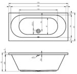 Riho Carolina 170X80 cm Egyenes Akril Kád (Bb5300500000000) - Image 3