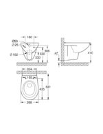 Grohe Bau Ceramic Mélyöblítésű, Perem Nélküli, Fali WC (39427000) - Image 2