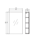 Cersanit City 50x80cm tükrös szekrény -fényes fehér (s584-023-dsm) - Image 3