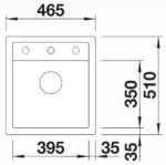 BLANCO DALAGO 45  Silgranit mosogatótálca , 465X510 - Törtfehér (527059) - Image 3