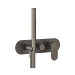 Ravak Eleganta Falba süllyesztett csaptelep szettel, kétutas, belső egység nélkül, Graphite Brushed