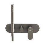 Ravak Eleganta Falba süllyesztett csaptelep szettel, kétutas, belső egység nélkül, Graphite Brushed - Image 2