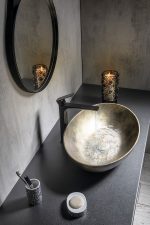 Sapho Formigo Beton Mosdó, 60X14,5X40,5CM, Arany (Fg121) - Image 5