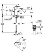 Grohe BauLoop Mosdócsaptelep ÚJ S-es, Click-Clack-os leeresztővel (23878001) - Image 5