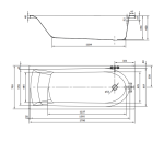 Cersanit Akril Kád Iva Lábbal - 170x70 cm (S301-380) - Image 3