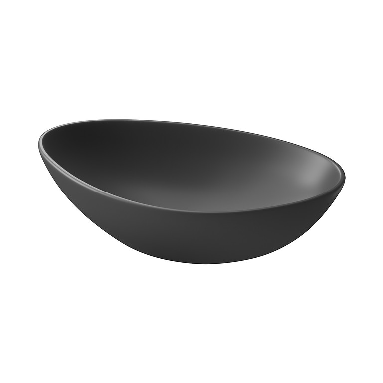 k116-106_moduo_55_countertop_mosdo_1 Moduo 55 CM Pultra Tehető Asszimmetrikus Ovális Alakú Anthracite Mosdó (K116-106) - Image 1