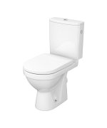 Cersanit Zip "Nyitott Peremes" Monoblokkos WC Mélyöblítésű, Hátsós Kifolyású, Tartály Vízbevezetés Oldalt + Lecsapódásgátlós, Durolplast, Antibakteriális, Könnyen Levehető WC-Ükőke (K121-009)