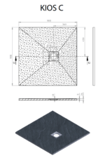 Radaway Kios C lapos szögletes zuhanytálca 90x90 cm - Fehér (KC9090-53) - Image 2