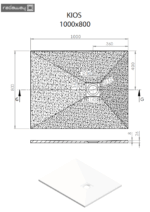 Radaway Kios F lapos szögletes zuhanytálca 100x80 cm - Fekete (KF1080-54) - Image 3