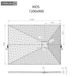 Radaway Kios F lapos szögletes zuhanytálca 120x90 cm - Fekete (KF1290-54) - Image 3