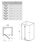 RAVAK Brilliant BSD2 Zuhanyajtó, jobbos változat, 90x195 (0UP7AA00Z1+D01000A083) - Kiállítási darab - Image 3